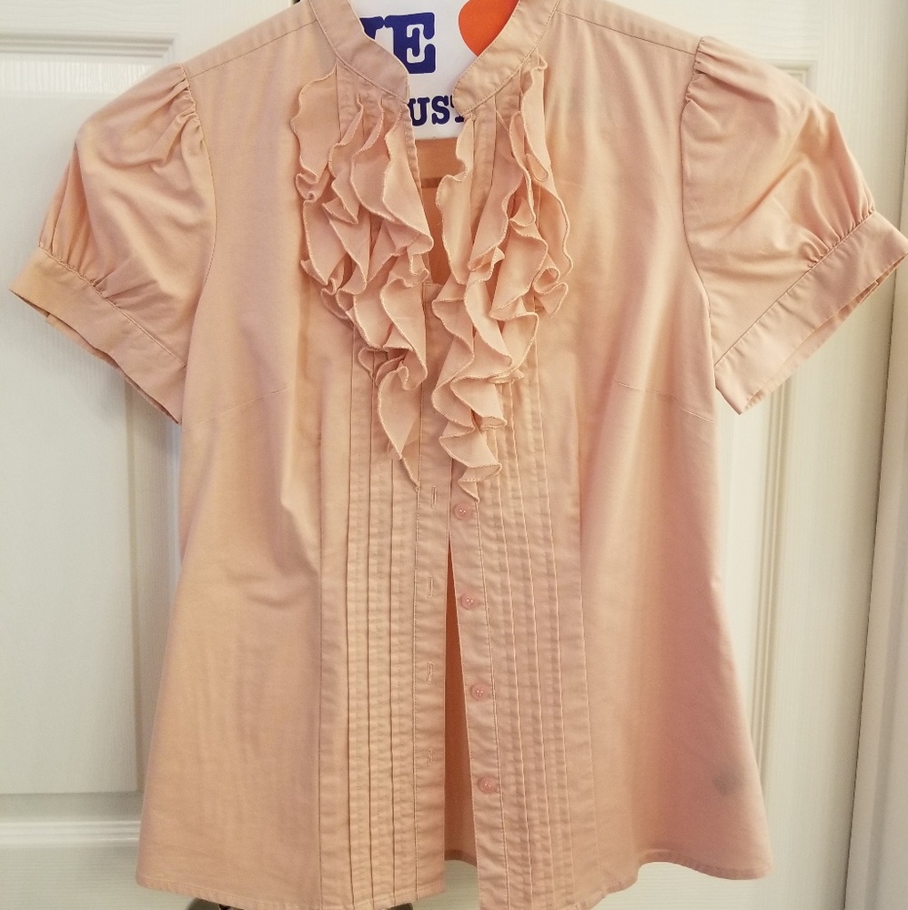 Blush short sleeve button up